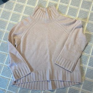 360 cashmere light pink funnel neck sweater
